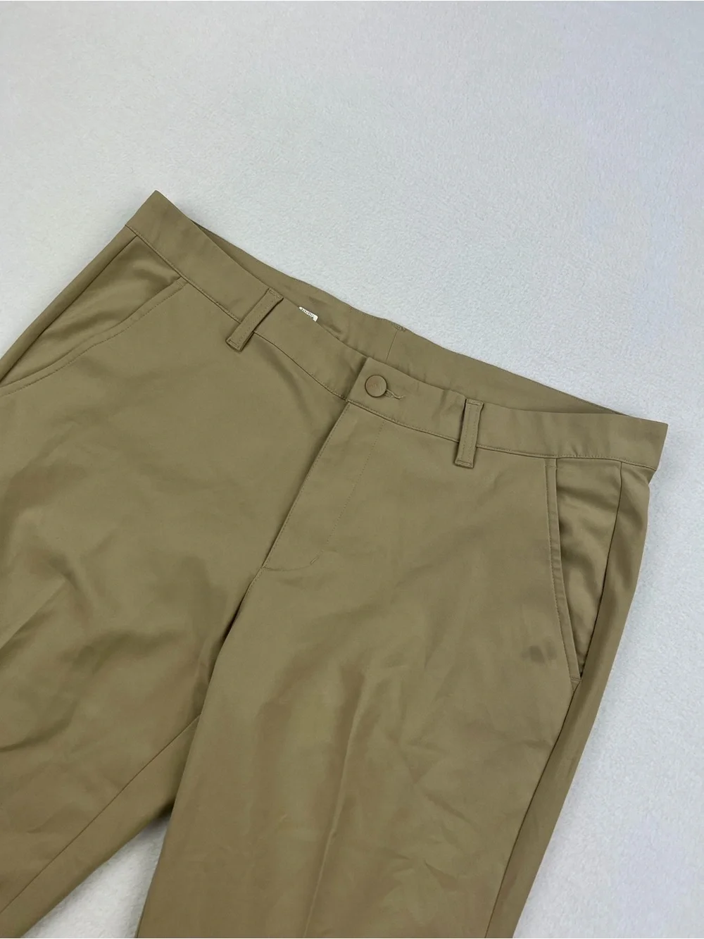 Adidas Mens Adi Advantage Khaki Performance Golf Pants Flat Front Size 35x32